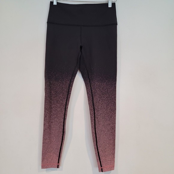 Lululemon Wunder Under Hi-Rise Tight Ombre Black Yum Yum Pink Speckle Size 10 - Picture 2 of 9